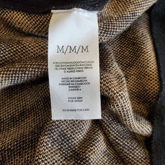 CAbi Dani Pullover #3884 Brown Black Zebra Dazzle Stripe Size M EUC - Picture 5 of 8